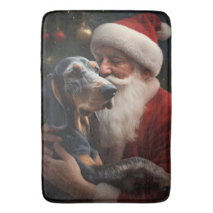 Tapis De Bain Bluetick Coonhound avec le Père Noël Noël