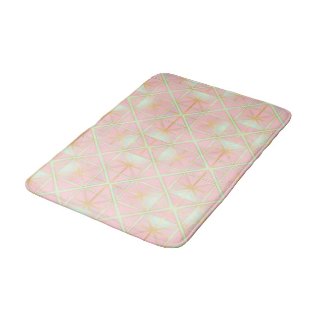 Tapis De Bain Blush Pink Soft Mint Gold Luxury Trendy Collection (Angle)