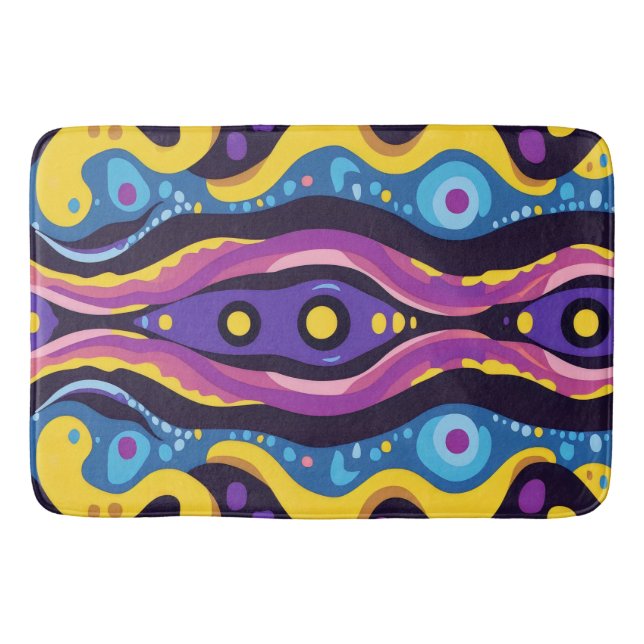 Tapis De Bain Boho Abstrait coloré 13 (Devant)
