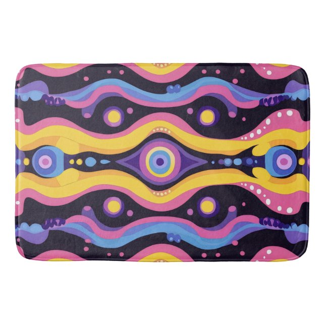 Tapis De Bain Boho Abstrait coloré 3 (Devant)