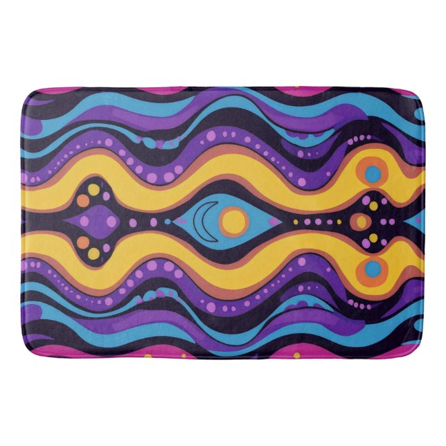 Tapis De Bain Boho Abstrait coloré 4 (Devant)