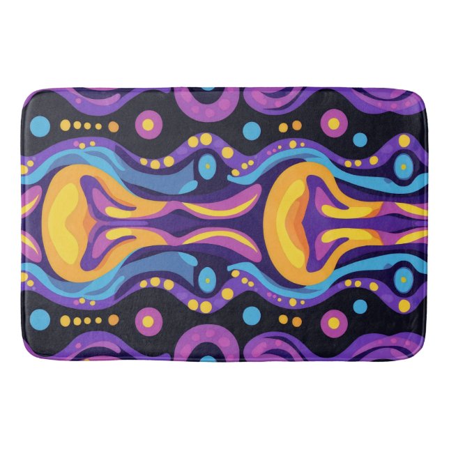 Tapis De Bain Boho Abstrait coloré 8 (Devant)