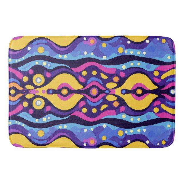Tapis De Bain Boho Abstrait coloré 9 (Devant)
