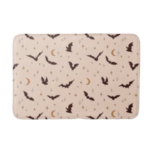 Tapis De Bain Boho Bats et étoiles Motif d'Halloween
