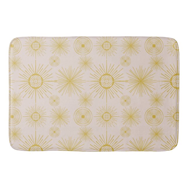 Tapis De Bain Boho Celestial Sun Stars Ivory Motif (Devant)
