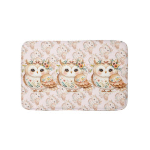 Tapis De Bain Boho Cottagecore Owl Floral Farmcore Charme