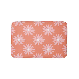 Tapis De Bain BOHO Daisy Motif Saumon couleur Retro