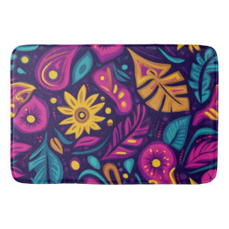 Tapis De Bain Boho floral Abstrait coloré 5