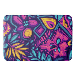 Tapis De Bain Boho floral Abstrait coloré 8