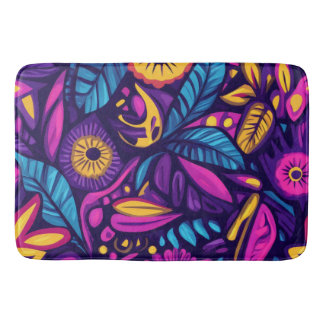 Tapis De Bain Boho floral Abstrait coloré 9