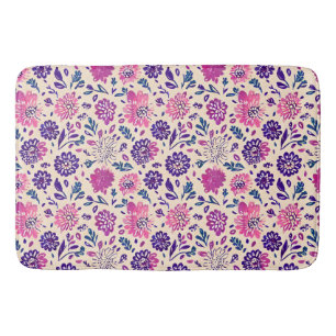 Tapis De Bain Boho Ombre Floral Botanique violet