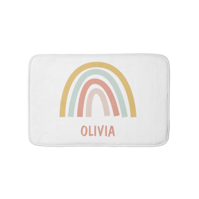 Tapis De Bain Boho Pastel Rainbow Personnalisé (Devant)