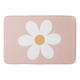 Tapis De Bain Boho rose marguerite rétro