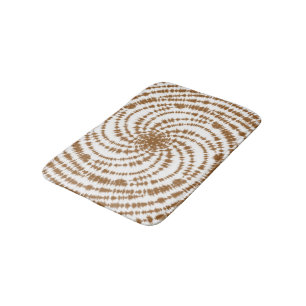 Tapis De Bain Boho Terracotta Spirale Motif Tie Dye