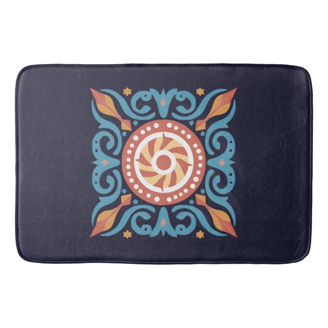 Tapis De Bain Boho Tile Bain Mat (Devant)