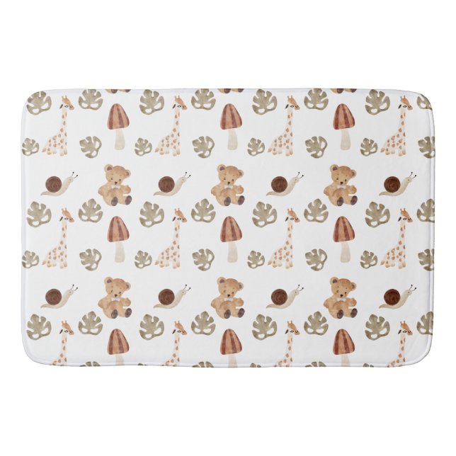 Tapis De Bain Boho Woodland Jungle Motif animal (Devant)