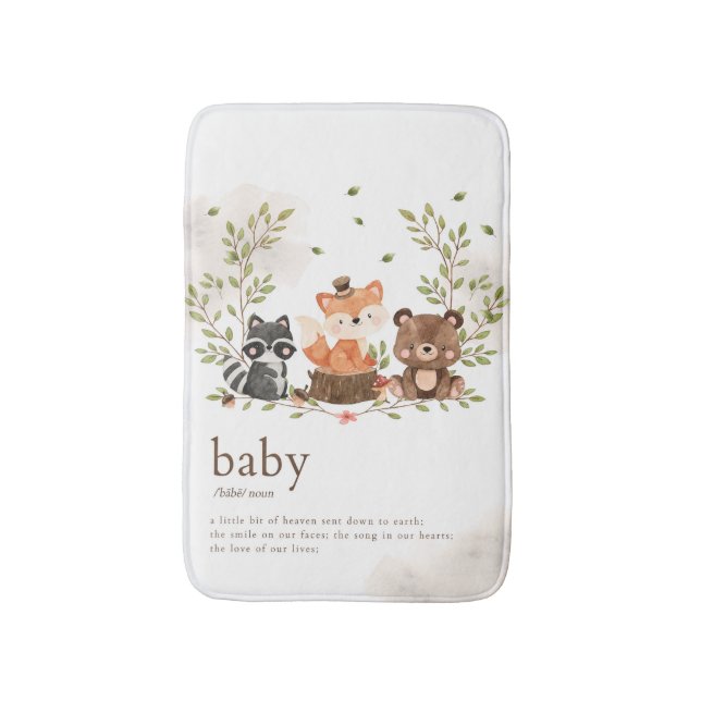 Tapis De Bain Bois Animaux Pépinière Baby Définition (Devant (Vertical))