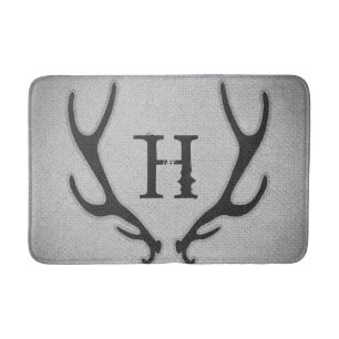 Tapis De Bain Bois de cerf rustique gris Faux Burlap Campagne Ch