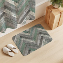 Bois Rustique Chevron Vert Menthe Gris