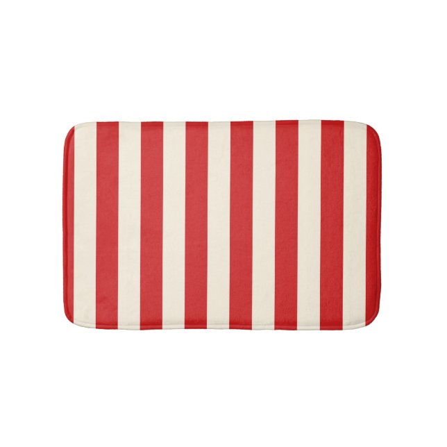 Tapis De Bain Boîte Postale Crème Tofu Bandes Rouges (Devant)