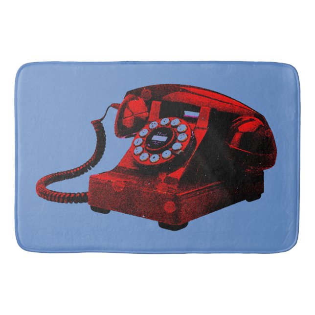 Tapis De Bain Boîte téléphonique Pop Art Old Desk (Devant)