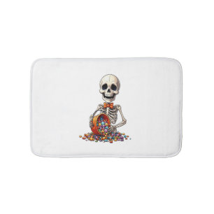 Tapis De Bain Bol de bonbons squelette Halloween