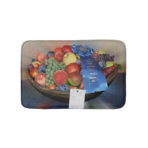 Tapis De Bain Bol de fruits au ruban bleu
