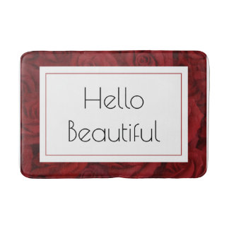 Tapis De Bain "Bonjour belle" Rose rouge Moyen
