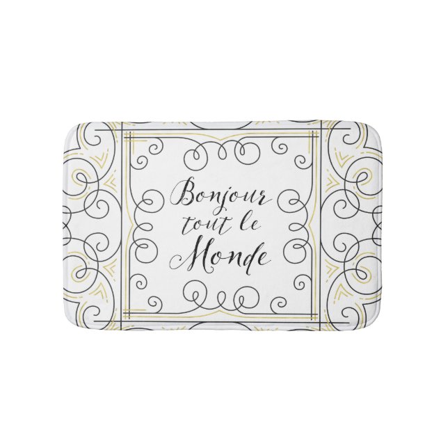 Tapis De Bain Bonjour chacun - la salutation de professeur (Devant)