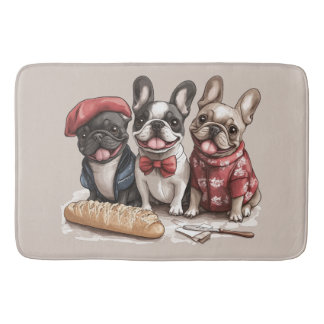 Tapis De Bain Bonjour French Bulldogs