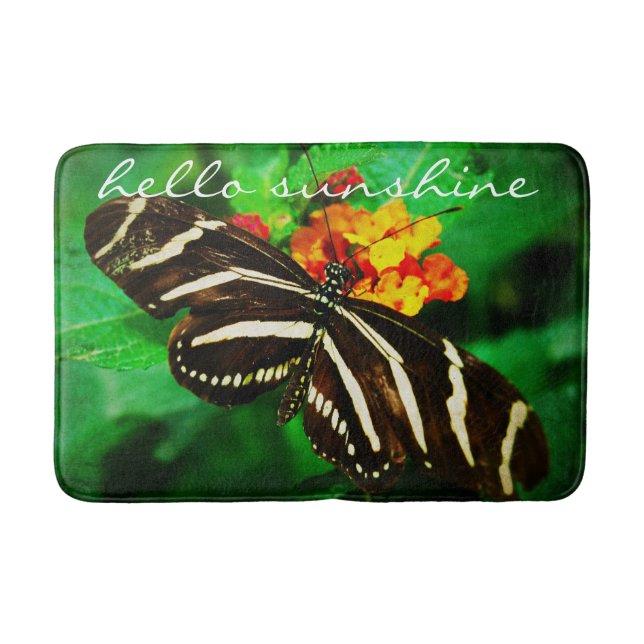 Tapis De Bain Bonjour Sunshine Citation Black White Papillon Pho (Devant)