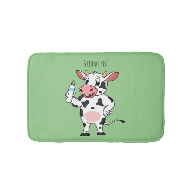 Tapis De Bain Bonne vache avec dessin animé de biberon (Devant)