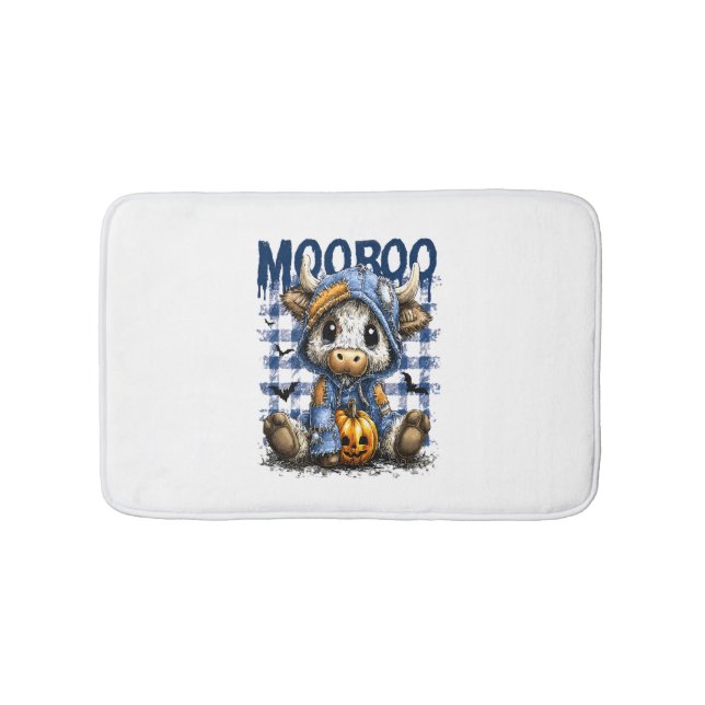 Tapis De Bain Boo Halloween Vache Éffrayante Highland (Devant)