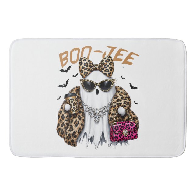 Tapis De Bain Boo-JEE Fantôme Léopard Coquette Halloween (Devant)