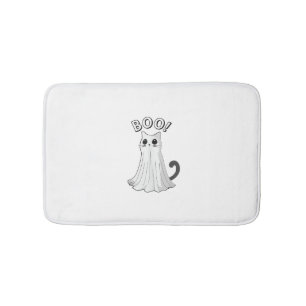 Tapis De Bain Boo Kitty Cute Ghost Chat Halloween Éffrayant Kitt