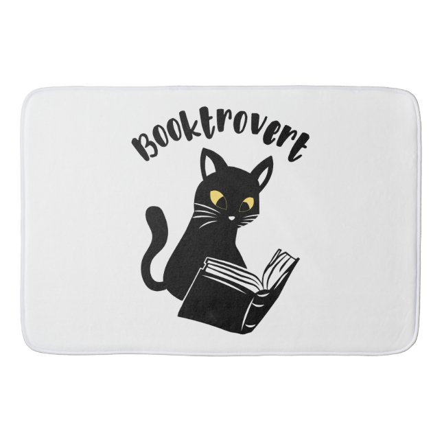 Tapis De Bain Booktrovert chat avec livre (Devant)