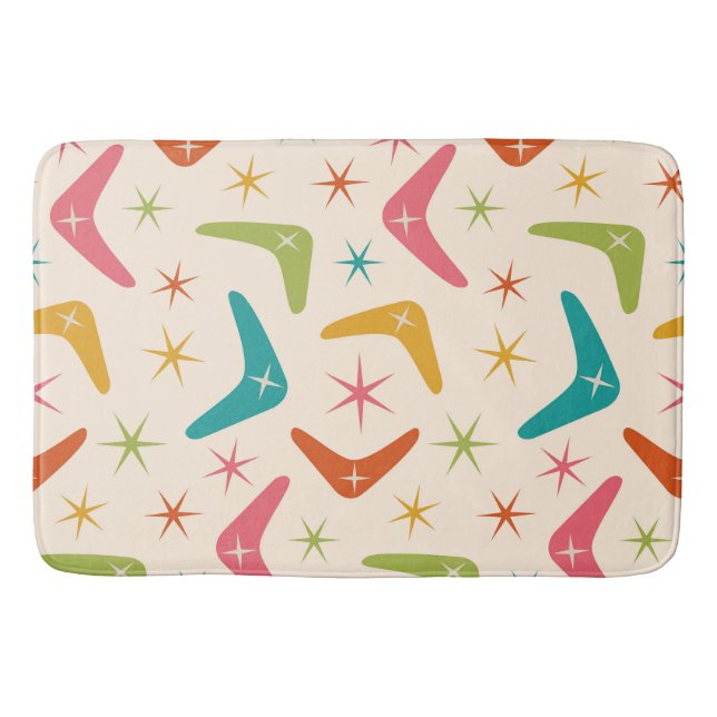 Tapis De Bain Boomerang milieu du siècle avec explosions stellai (Devant)