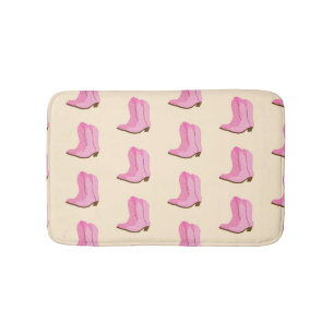 Tapis De Bain Boots Cowboy Pink Country Texas Ranch