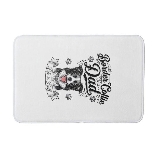 Tapis De Bain Border Collie Dad Vintage Engraving Dog Shirt Desi (Devant)
