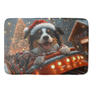 Tapis De Bain Bordure Collie Dog Roller Dessous de verre Noël