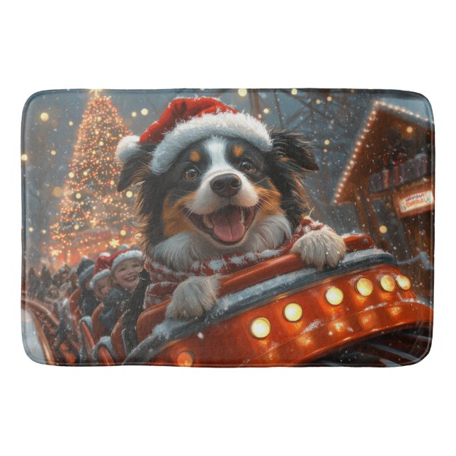 Tapis De Bain Bordure Collie Dog Roller Dessous de verre Noël (Devant)