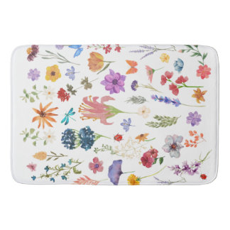 Tapis de bain botanique aux feuilles vertes luxuri