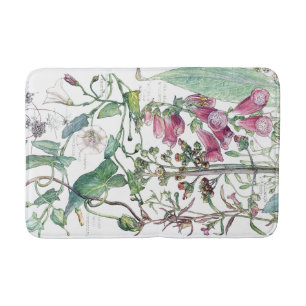 Tapis de bain botanique de fleur de fleur sauvage