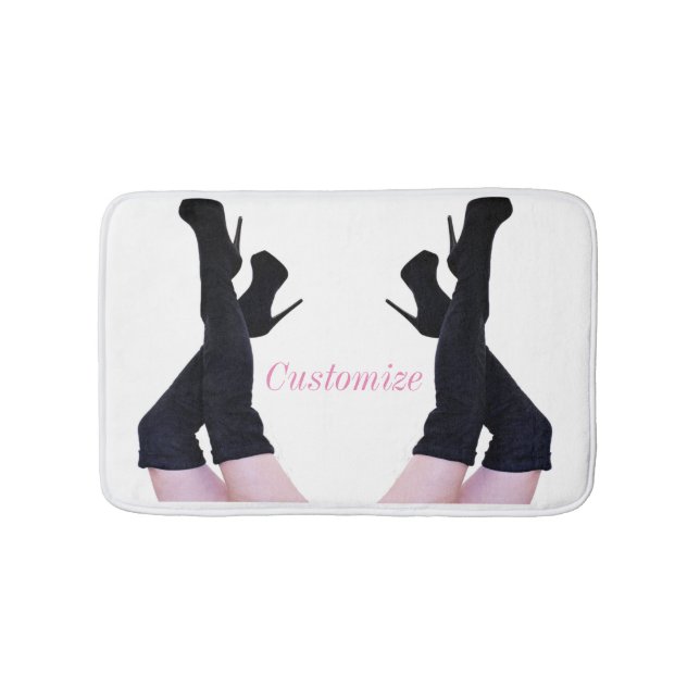 Tapis De Bain Bottes en cuir noir à hauteur de cuisse Thunder_Co (Devant)