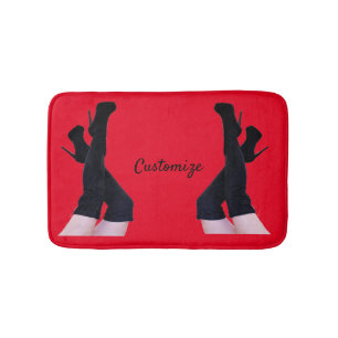 Tapis De Bain Bottes en cuir noir haute cuisse Thunder_Cove