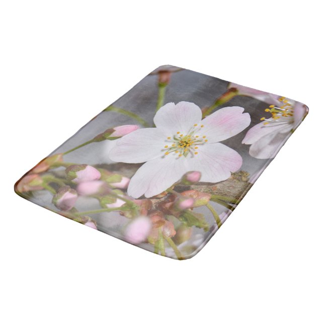 Tapis De Bain Boudin Cerisier Fleurs Douche Rideau (Angle)
