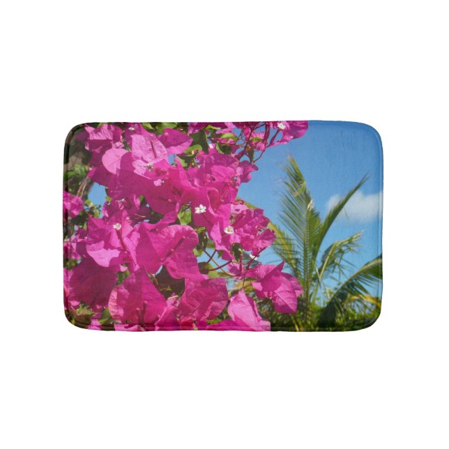 Tapis De Bain Bougainvilliers et palmiers paysage tropical (Devant)