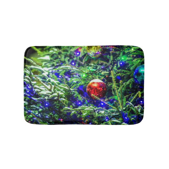 Tapis De Bain Boule rouge arbre de Noël vert (Devant)