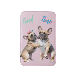 Tapis De Bain Bouledogue français amoureux Saint-Valentin