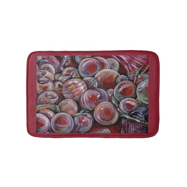 Tapis De Bain Boules de Noël rouges (Devant)